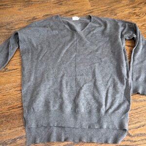 Dreamers by debout gray sweater, V neck with ribbing down front